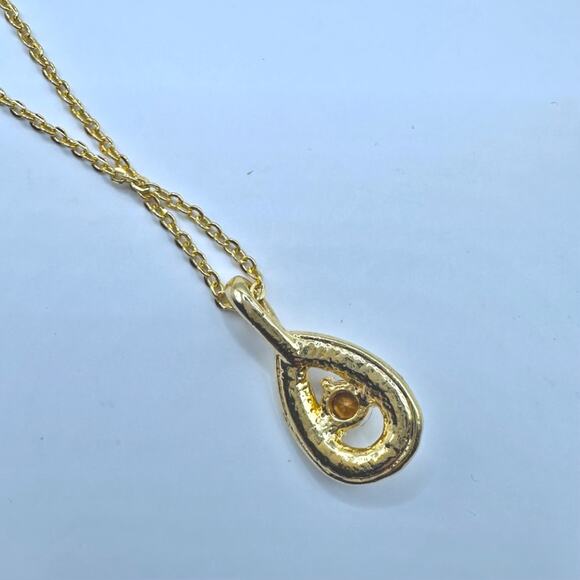 Gold Green Necklace Earring Set Lot 2 Bridal Formal Evening Shiny Teardrop - Picture 6 of 7